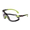 Solus™ 1000 Safety Glasses, Green/Black frame, Scotchgard™ Anti-Fog / Anti-Scratch Coating (K&N), Clear Lens, Foam Gasket and Strap, S1201SGAFKT-EU